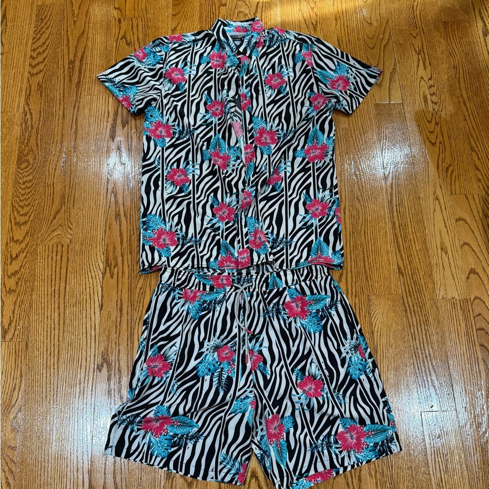 Fashion Nova Tropical Floral Shirt